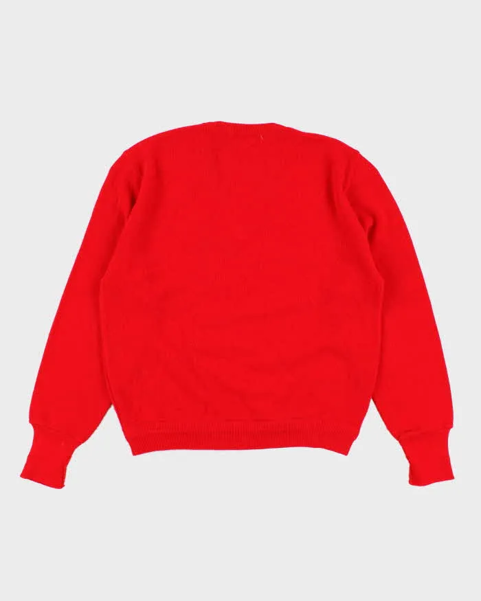 90s Vintage Men's Red Lacoste Izod Knit Jumper - L