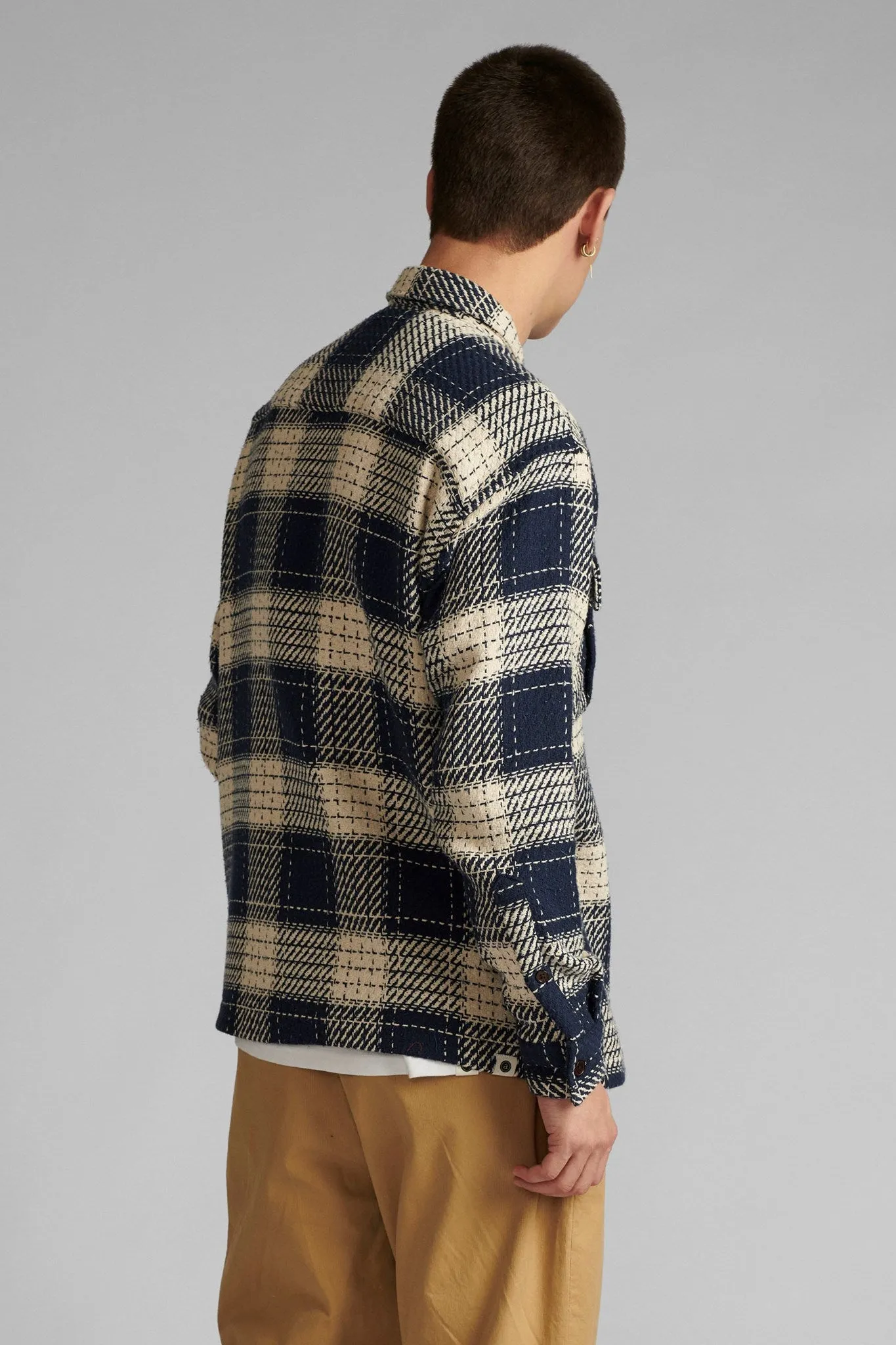 AKKARSTEN HEAVY CHECK OVERSHIRT - Sky Captain