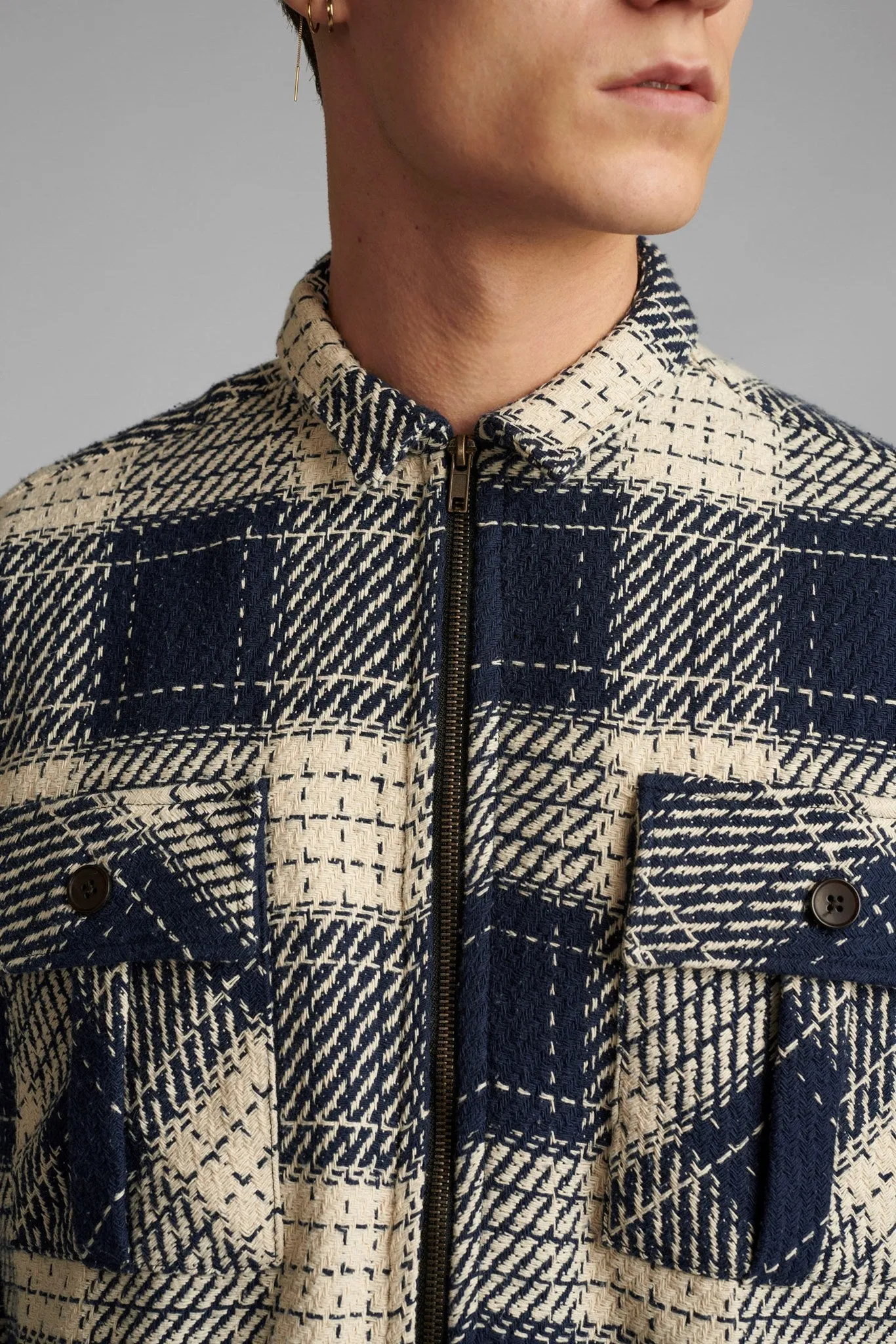 AKKARSTEN HEAVY CHECK OVERSHIRT - Sky Captain