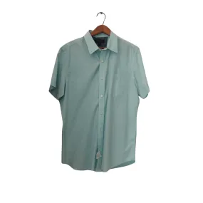 Banana Republic Men's Aqua Short-sleeves Collared Shirt | Gently Used |