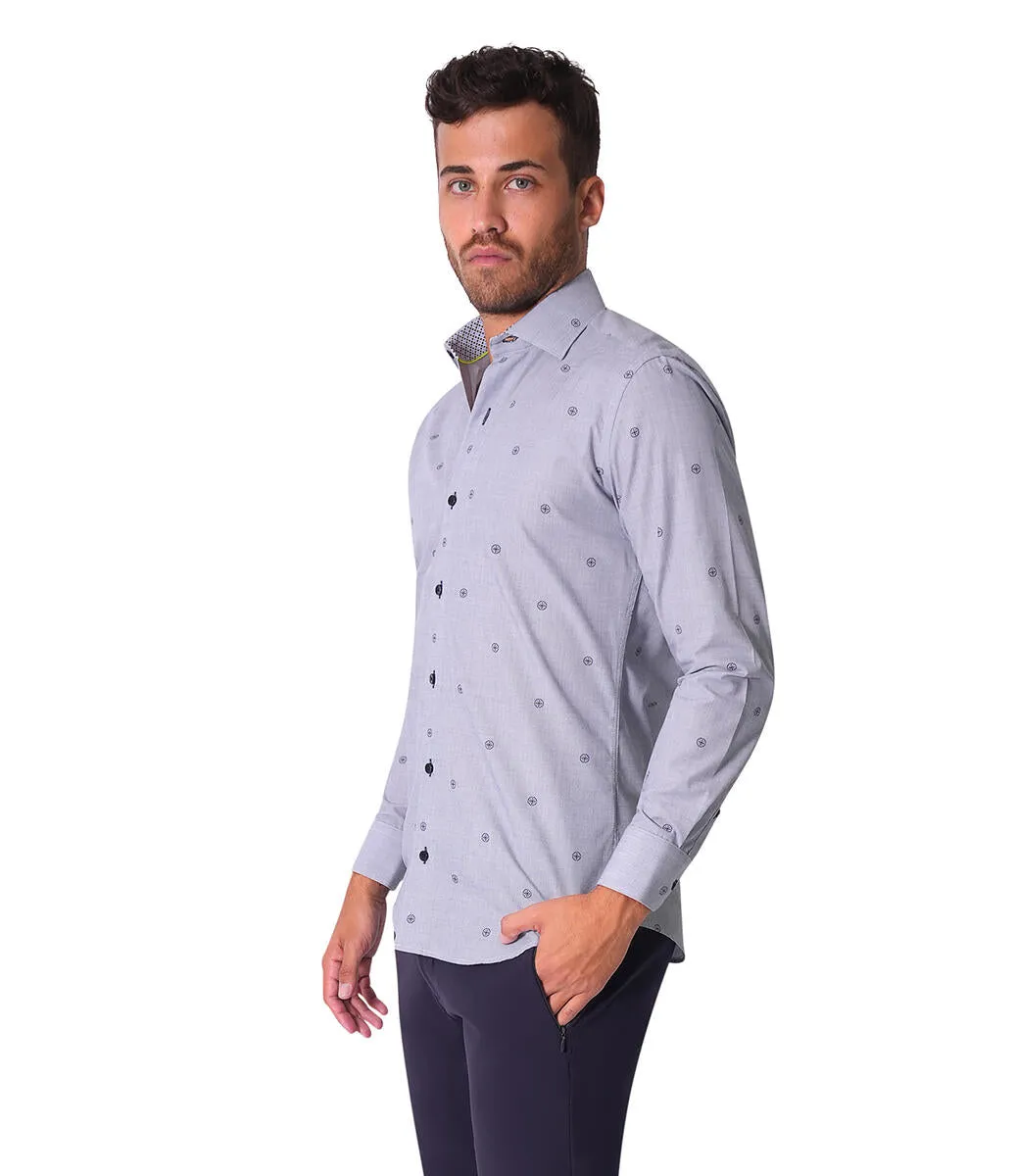 Bertigo Shirt | Noah-92 Navy Small Compass