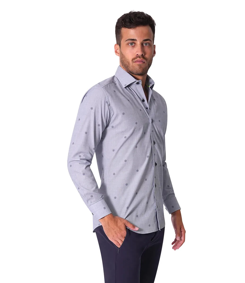 Bertigo Shirt | Noah-92 Navy Small Compass