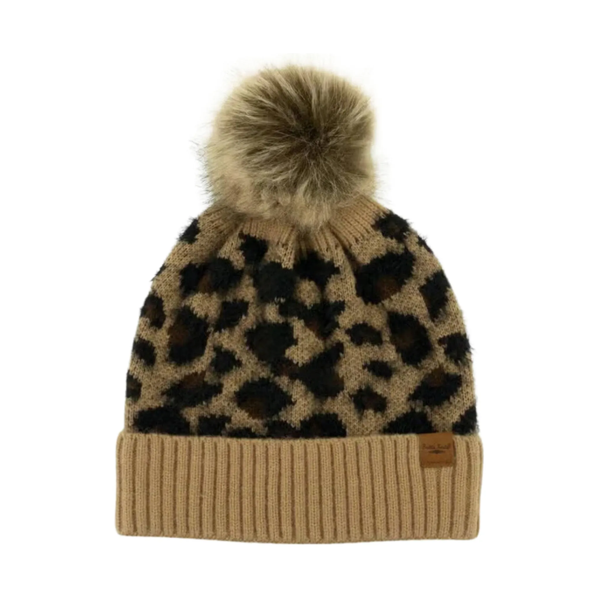 Britts Knits Pom Hat - Tan Leopard