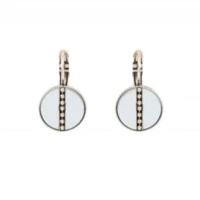 Dainty Silver and Mother of Pearl Drop Earrings by Satellite Paris