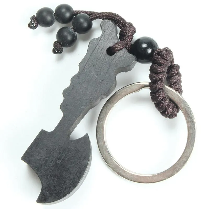 Ebony  Wood Wealth  Axe Key Chain