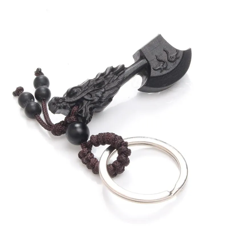 Ebony  Wood Wealth  Axe Key Chain