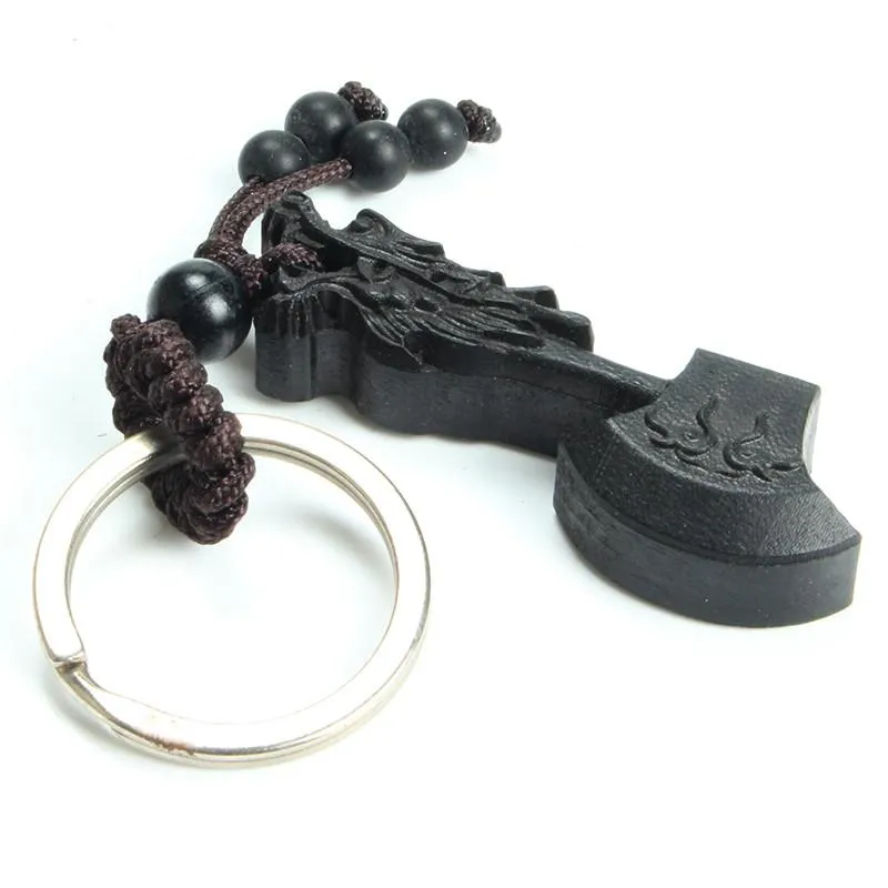 Ebony  Wood Wealth  Axe Key Chain