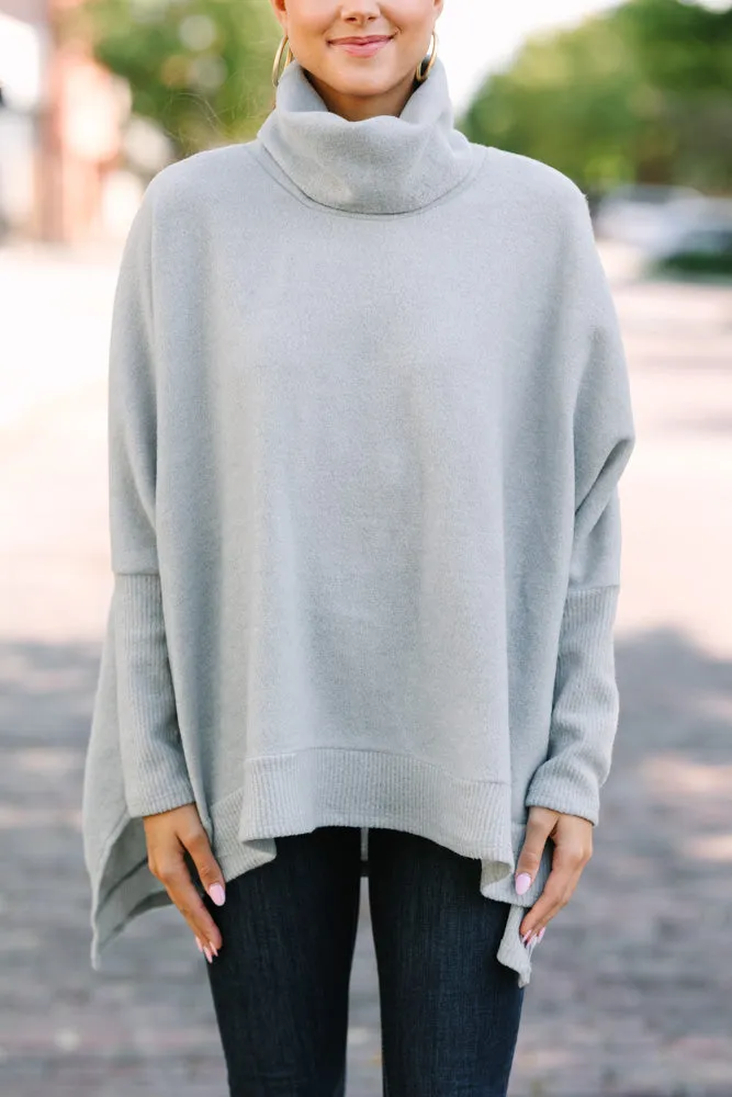 Feeling So Chipper Heather Gray Cowl Neck Sweater