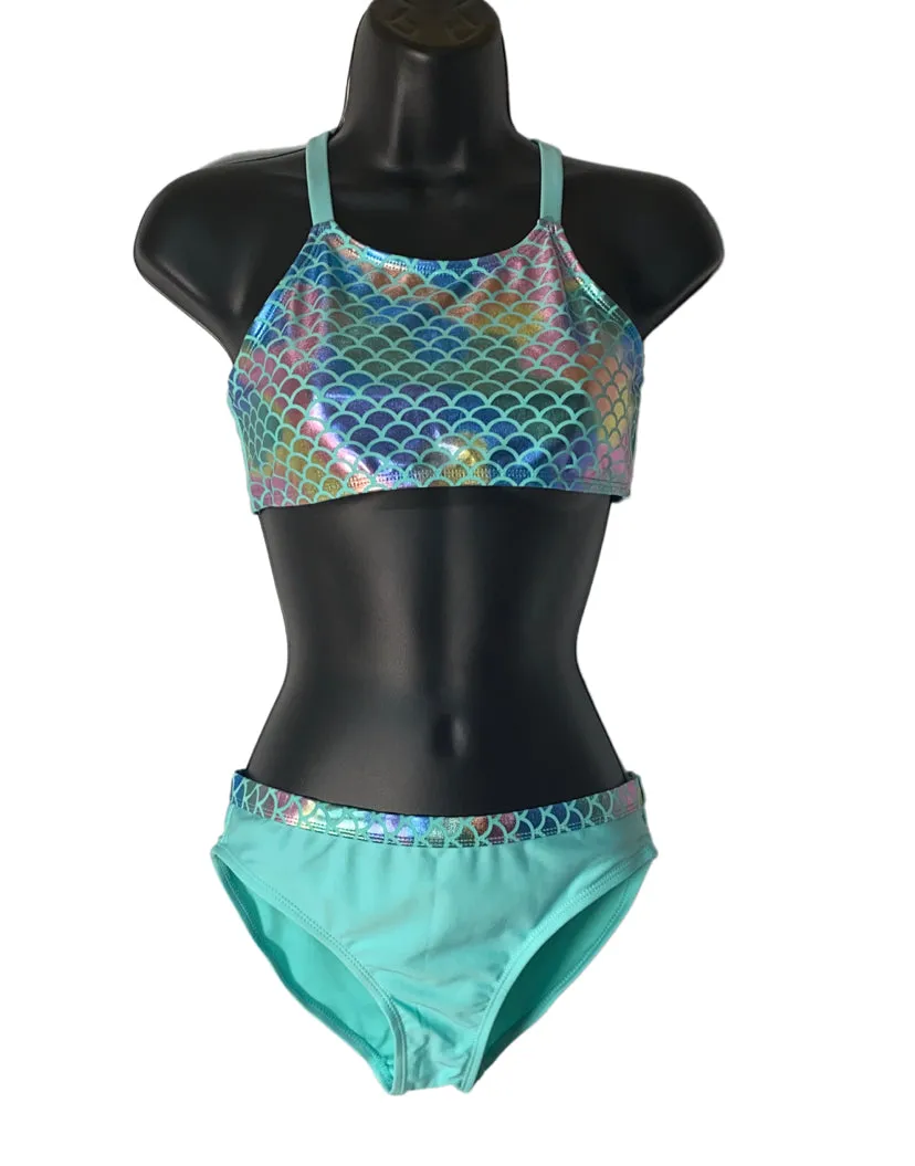 GIRLS THREE PIECE MERMAID SWIM WEAR