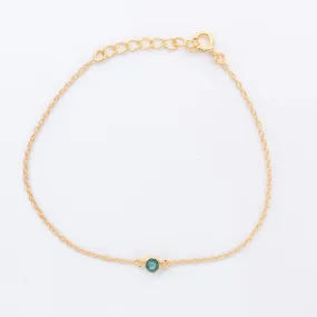 Gold Vermeil Raw Emerald Solitaire Bracelet