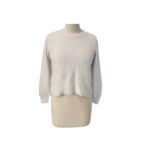 H&M White Fuzzy Sweater | Pre Loved |