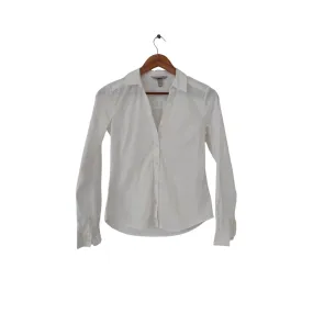 H&M White Pintuck Collared Shirt | Like New |