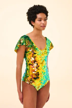 JAZMIN SEQUIN LEOTARD - CITRUS