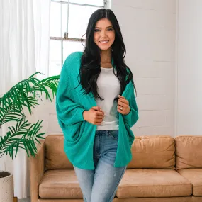 Jen Open Front Cardigan - Emerald