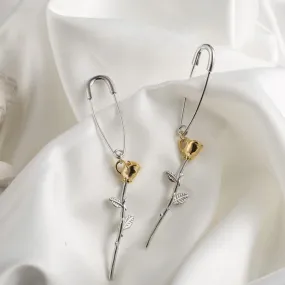 Kumi Paperclip Rose Earrings