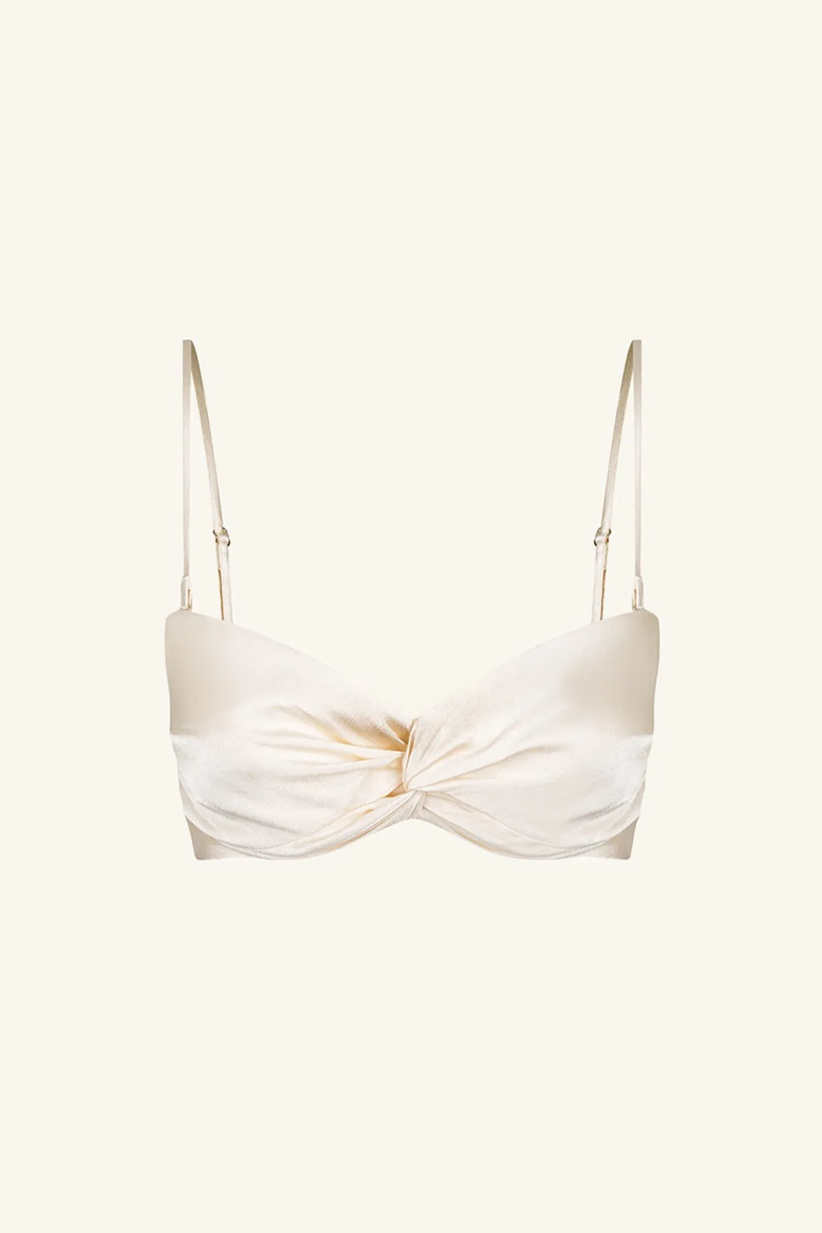 LA LUNE TWIST FRONT BRA TOP - CREAM