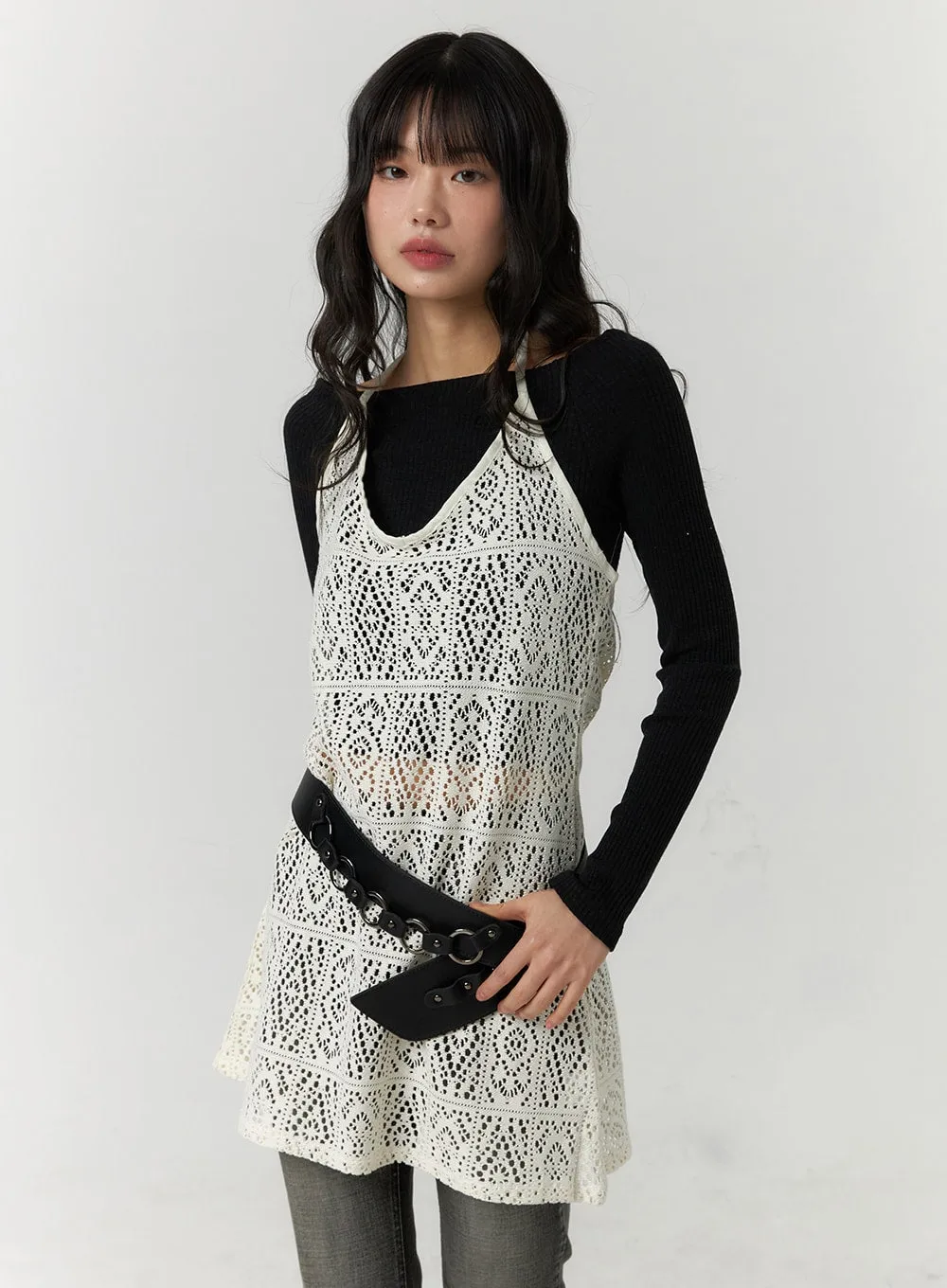 Lace Halter Mini Dress CF407