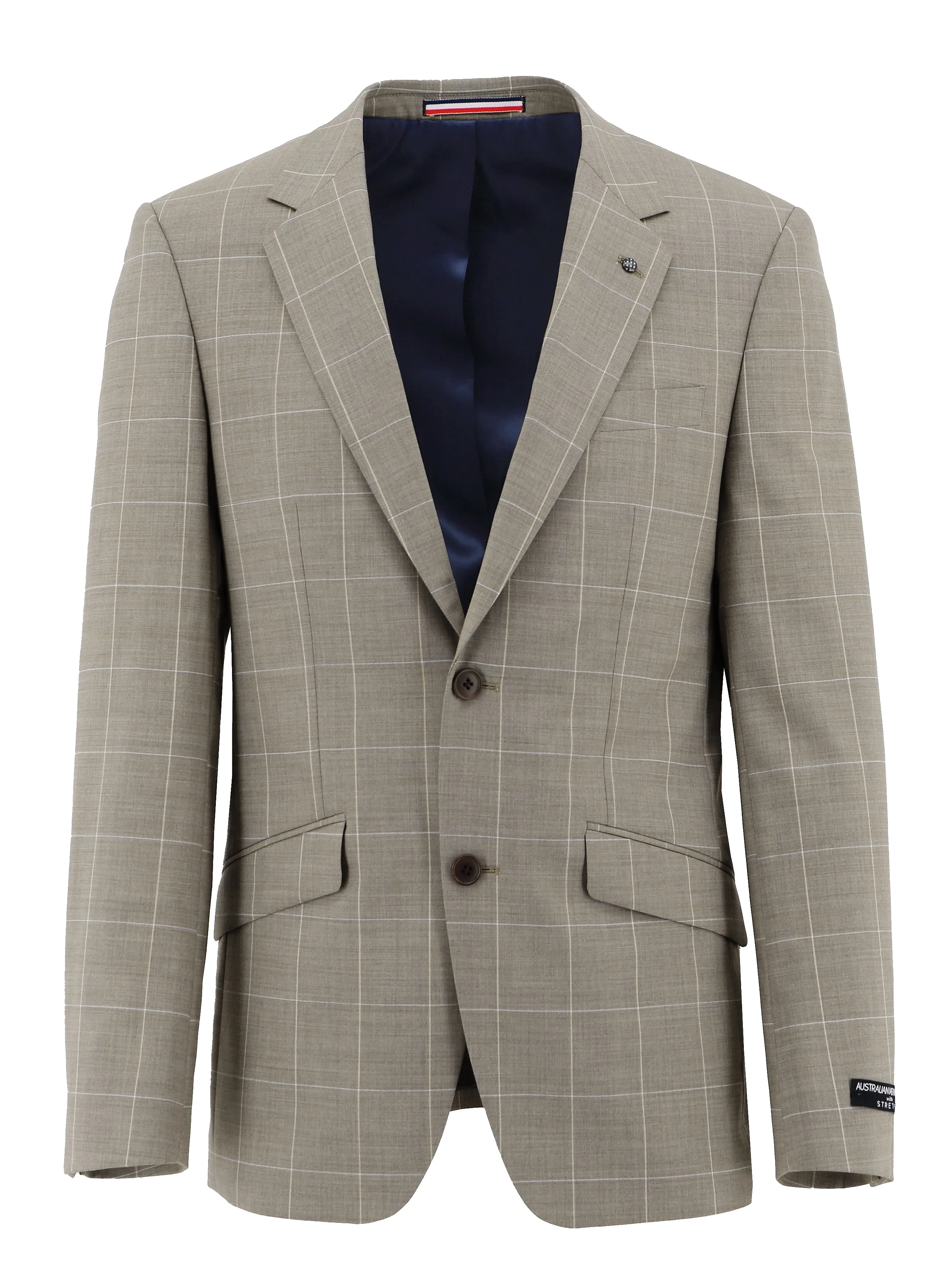 Lisbon Edward Beige Checked Suit