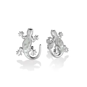 Mother of Pearl Gecko Earrings