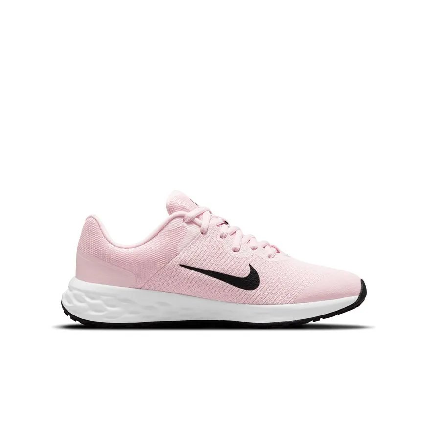 Nike Pink Foam/Black Revolution 6 Youth Sneaker