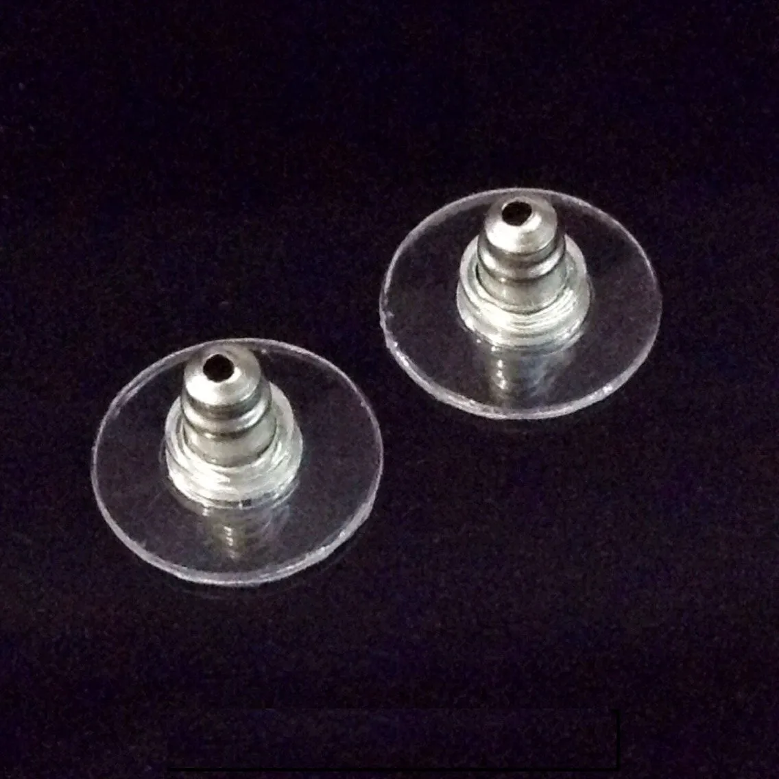 Post Ear Nuts, Padded Base, Stainless Steel Earring Findings, Lot Size 100 Pieces, #1362