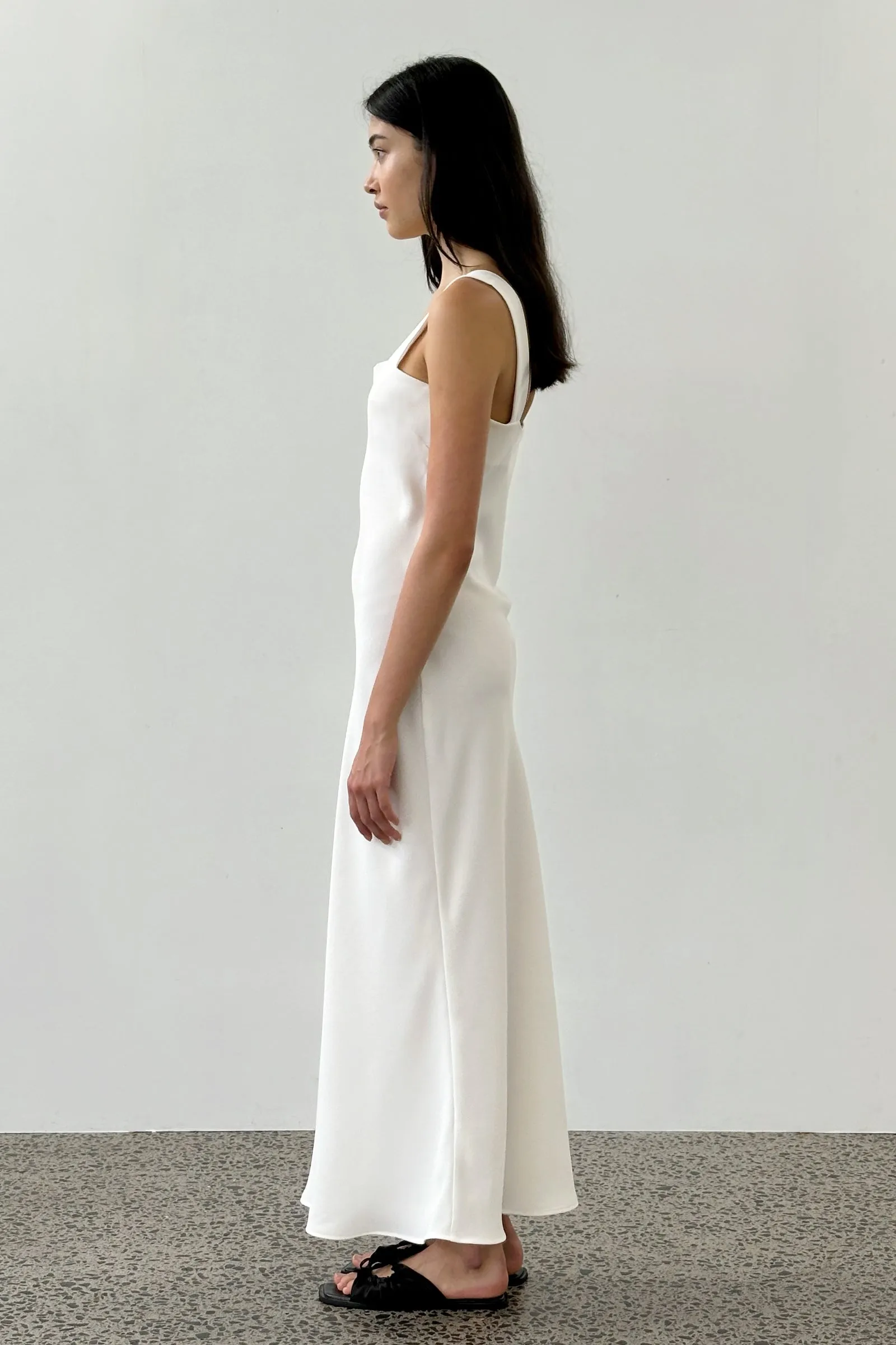 Sculpted Slip Dress in Ivory