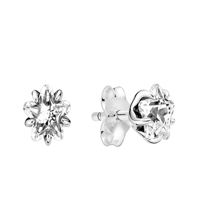 Sterling Silver Charms Sparkling Earring