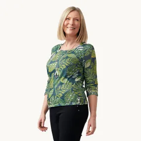 Tropical Sweetheart Neck Top - Peacock